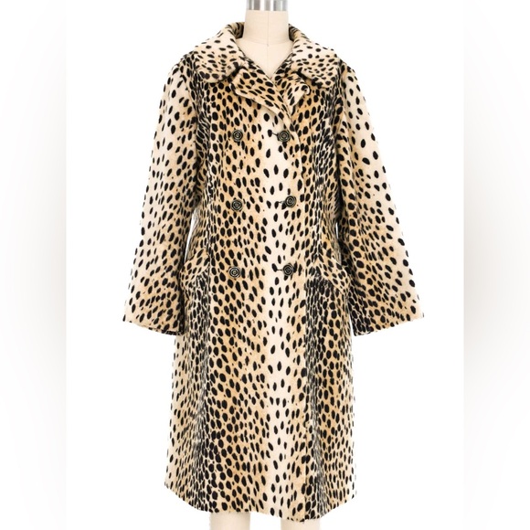 Jackets & Blazers - 1960S pony hair Faux Leopard Swing Coat